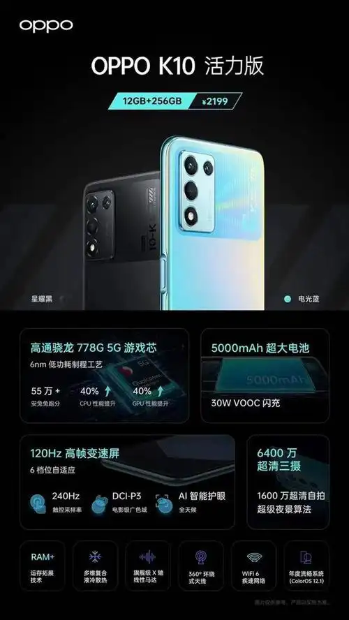 oppo k10活力版开卖:12 256g仅售2199元|oppo|高通|高通骁龙_网易订阅