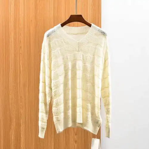 秋冬法国品牌宽松英伦风领针针织羊绒羊毛毛衣毛衣