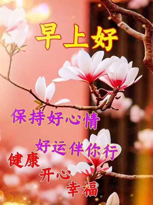 晨安鸟语花香早上好问候语早安图片大全