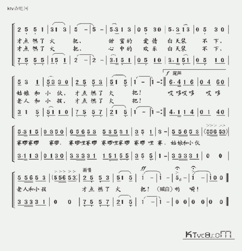 火把节的欢乐(女声二重唱)_歌谱简谱_哆来咪123曲谱网