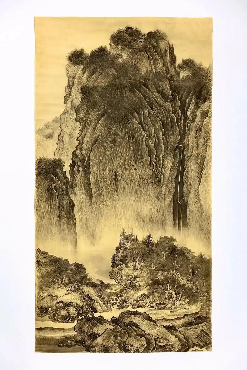 宋代山水范宽溪山行旅图.#国画山水 #传统文化 #国画也抖音 - 抖音