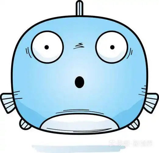 卡通插图鱼看起来很惊讶