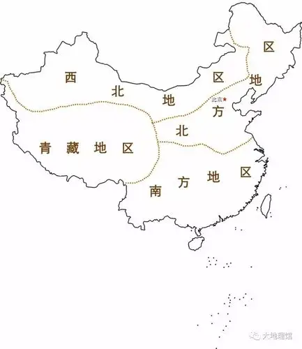 全国四大综合地理区划示意图|制图-公子羽/大地理馆