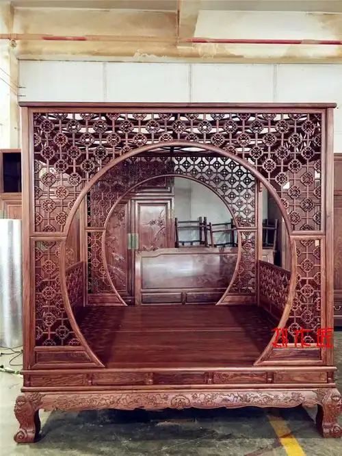 红木架子花梨刺猬紫檀明清古典宫廷中式拔步拔步床