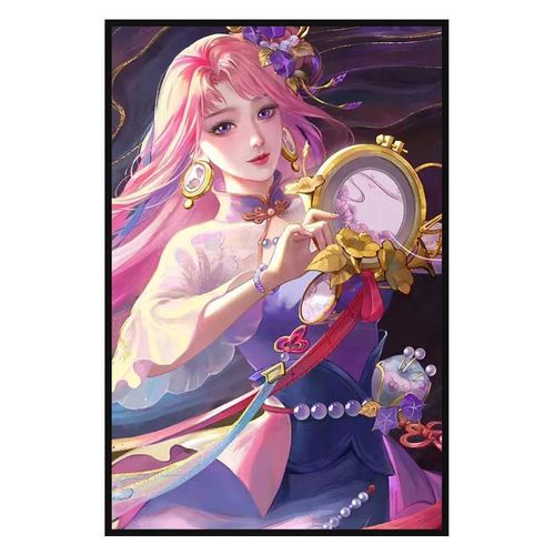 数字油画王者荣耀王昭君diy填色手工制作品手绘油画房间装饰挂画