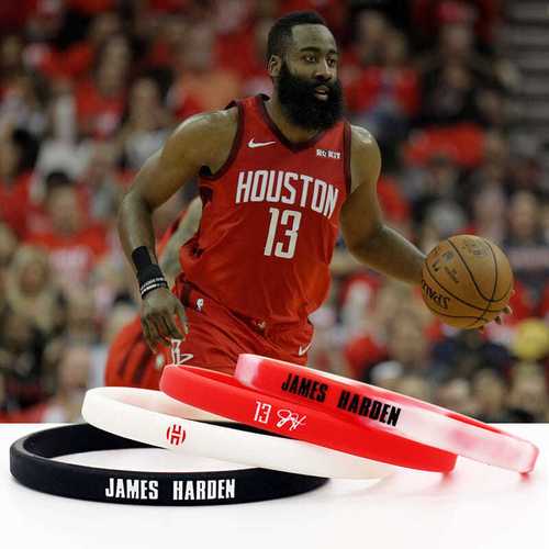詹姆斯哈登篮球手环学生硅胶夜光运动细版腕带13号球星手带男