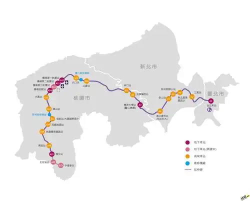 桃园捷运地铁线路图运营时间票价站点查询下载