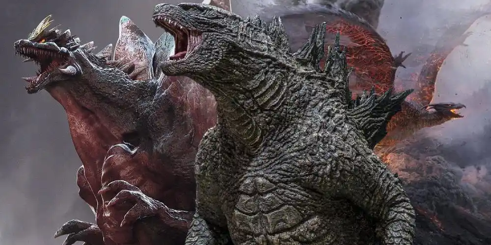 图 4科幻片中的哥斯拉是由类似蜥蜴的动物变异产生的狼狈为奸,表演