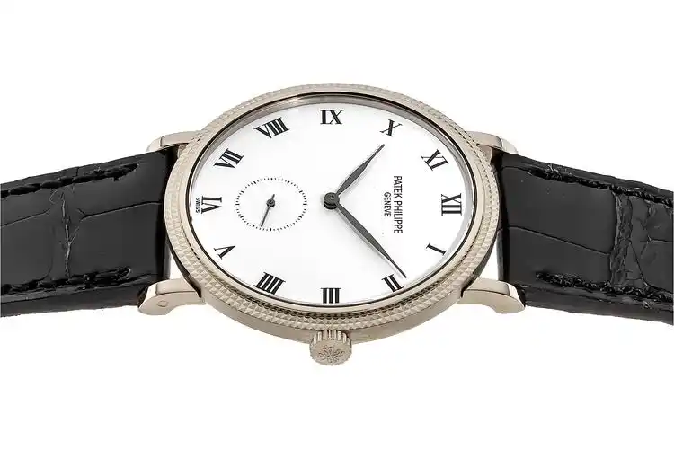 百达翡丽calatrava系列白金白面男表3919g-001