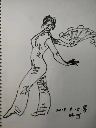 大妈之舞(梁炜彬速写)