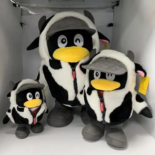 腾讯公仔现货腾讯牛年公仔毛绒玩具生肖生日礼物企鹅钥匙扣盲盒qq牛牛