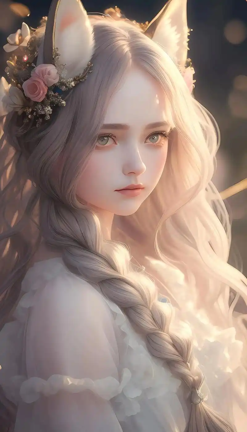 可爱的-猫耳朵女孩儿.#二次元 #动漫壁纸 #绝美壁纸 # - 抖音