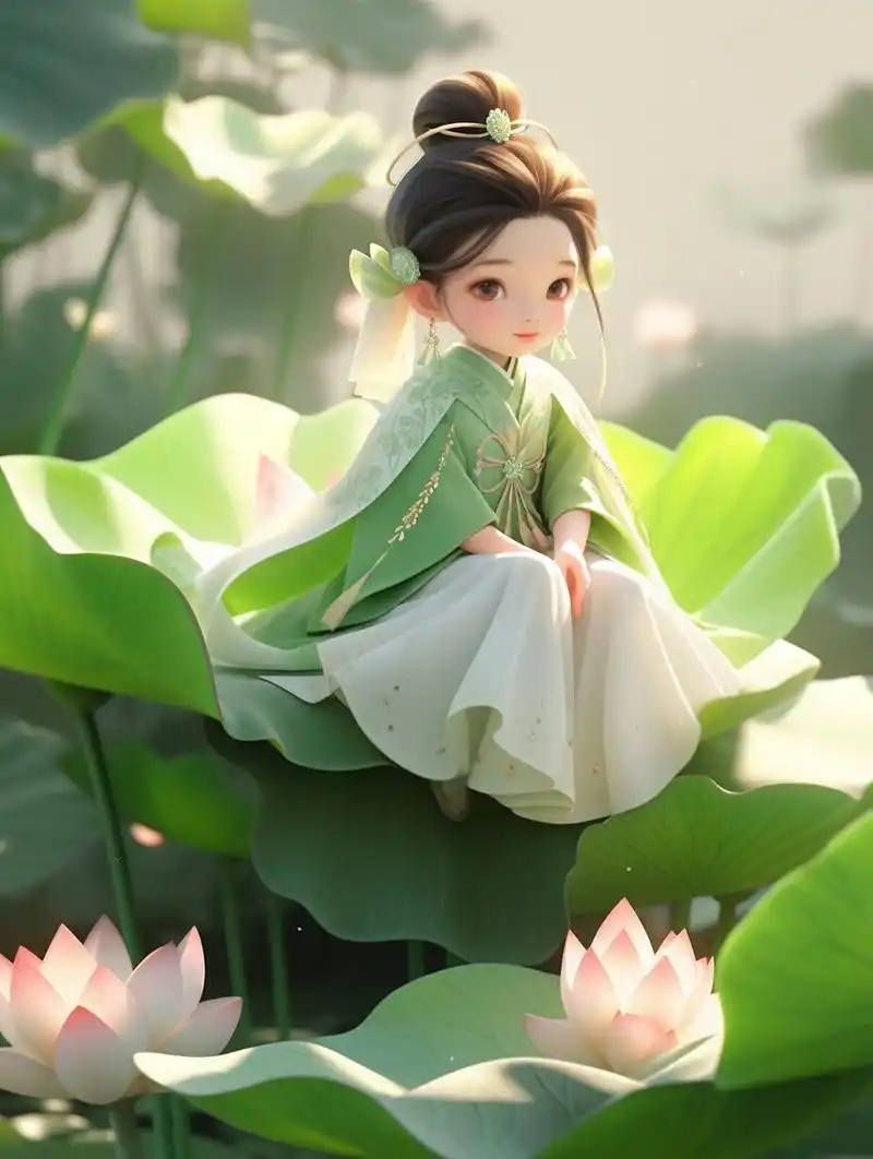 古风头像丨荷花仙子·第5幕 仙缘与佛缘 有佛缘的女人, 自有莲花作伴