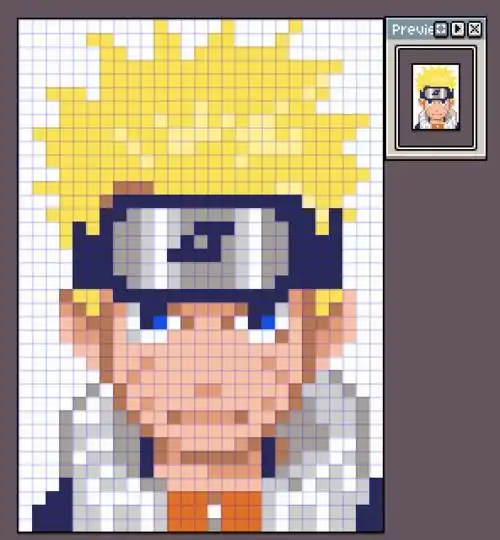 a5手绘像素画课堂第16课火影忍者鸣人步骤图