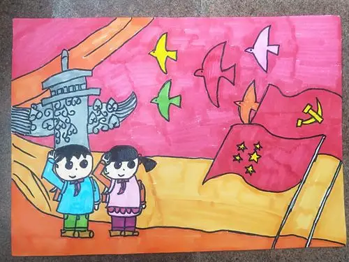 《红色的画》绘画作品展