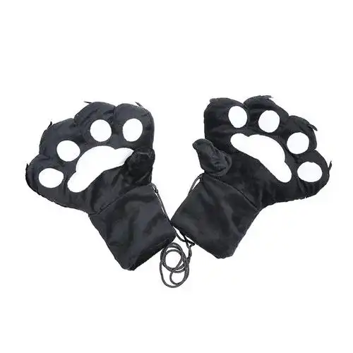 依吉饰 秋季加厚可爱保暖虎爪手套 萌物卡通手掌连指暴爪女士手套