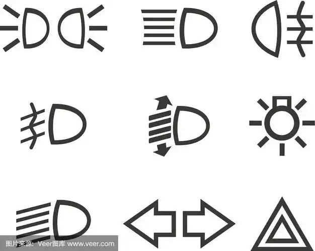 符号,汽车,变光开关,应急灯,led灯