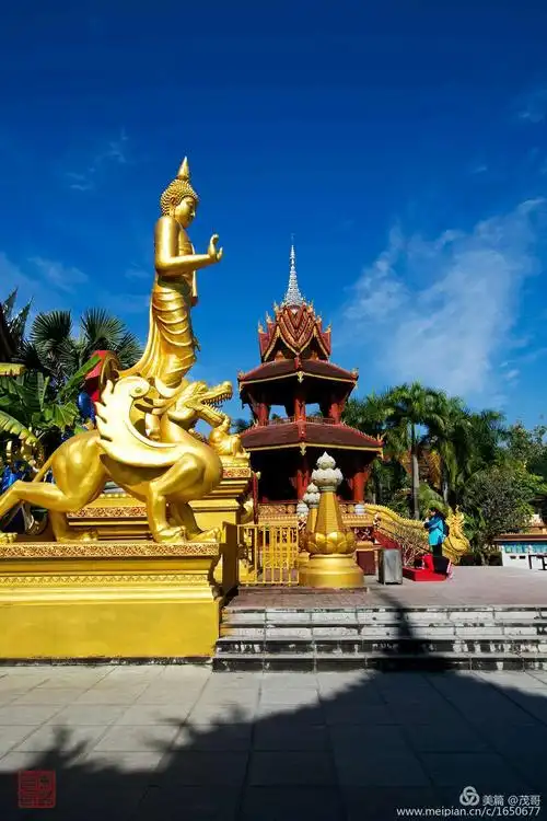 西双版纳曼听公园总佛寺建筑摄影图片