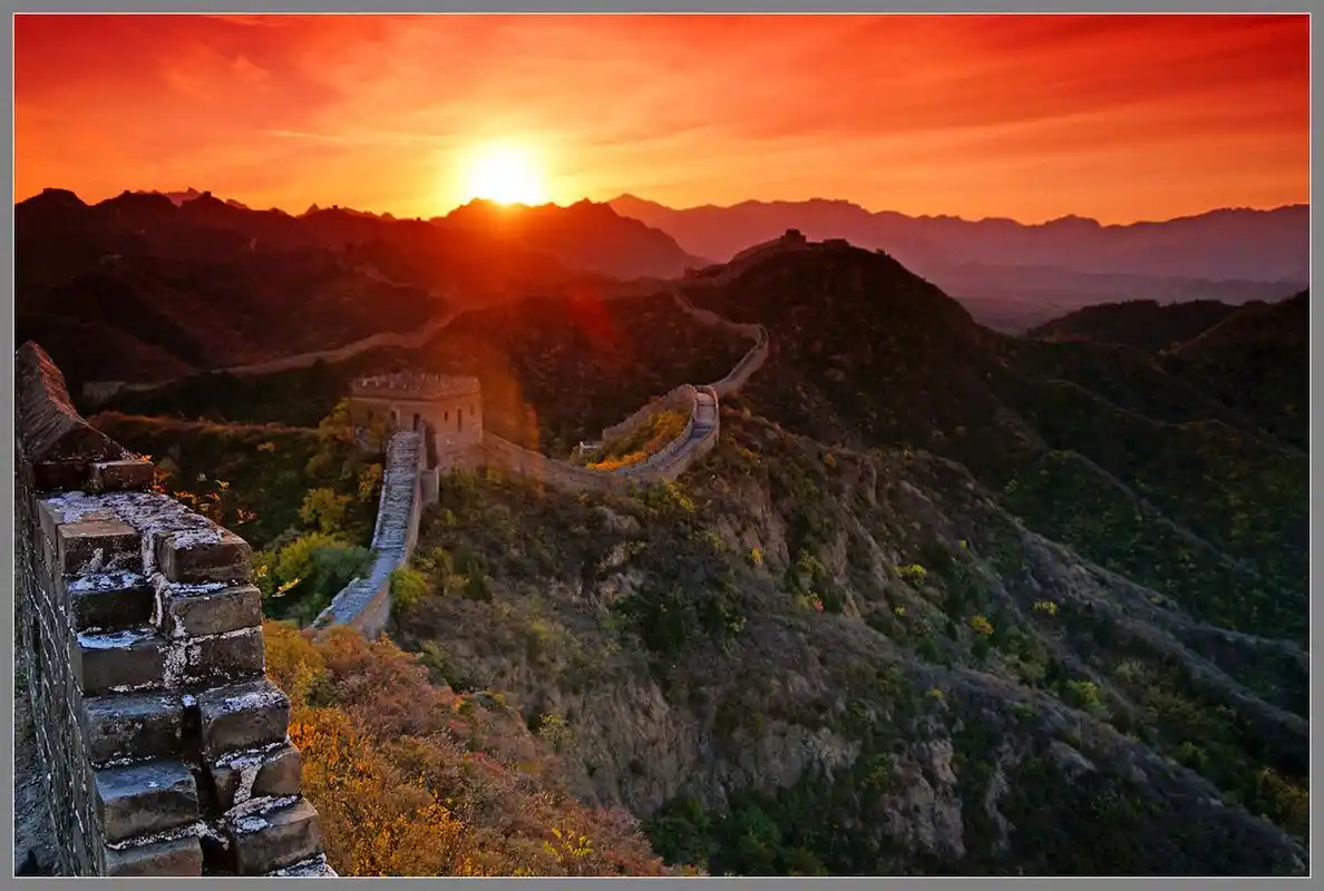 金山岭长城的日出(nex-6拍摄)