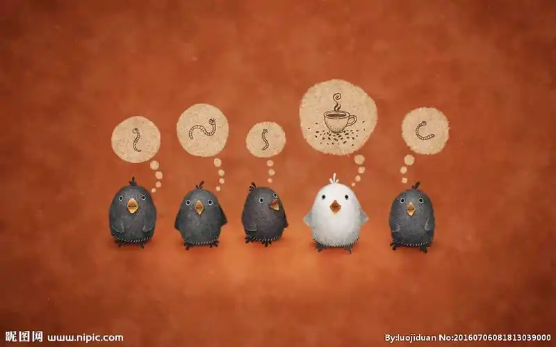 小鸡咖啡色背景图片
