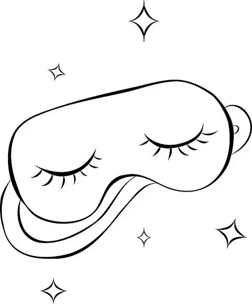 睡眠面罩.手绘风格的睡眠眼罩图标.独立的矢量插图,采用涂鸦线条风格