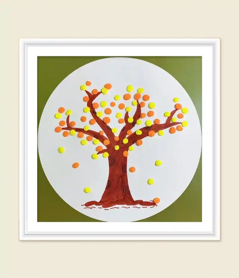 创意美术 #秋天绘画 #大树简笔画 #秋天