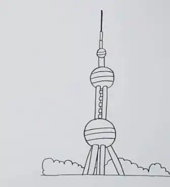 东方明珠塔简笔画 上海东方明珠塔简笔画