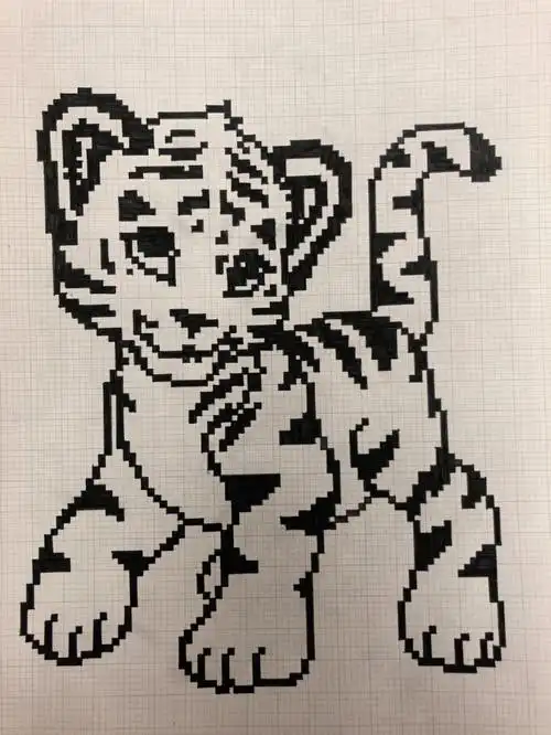 临摹像素画第88天  可爱的小老虎