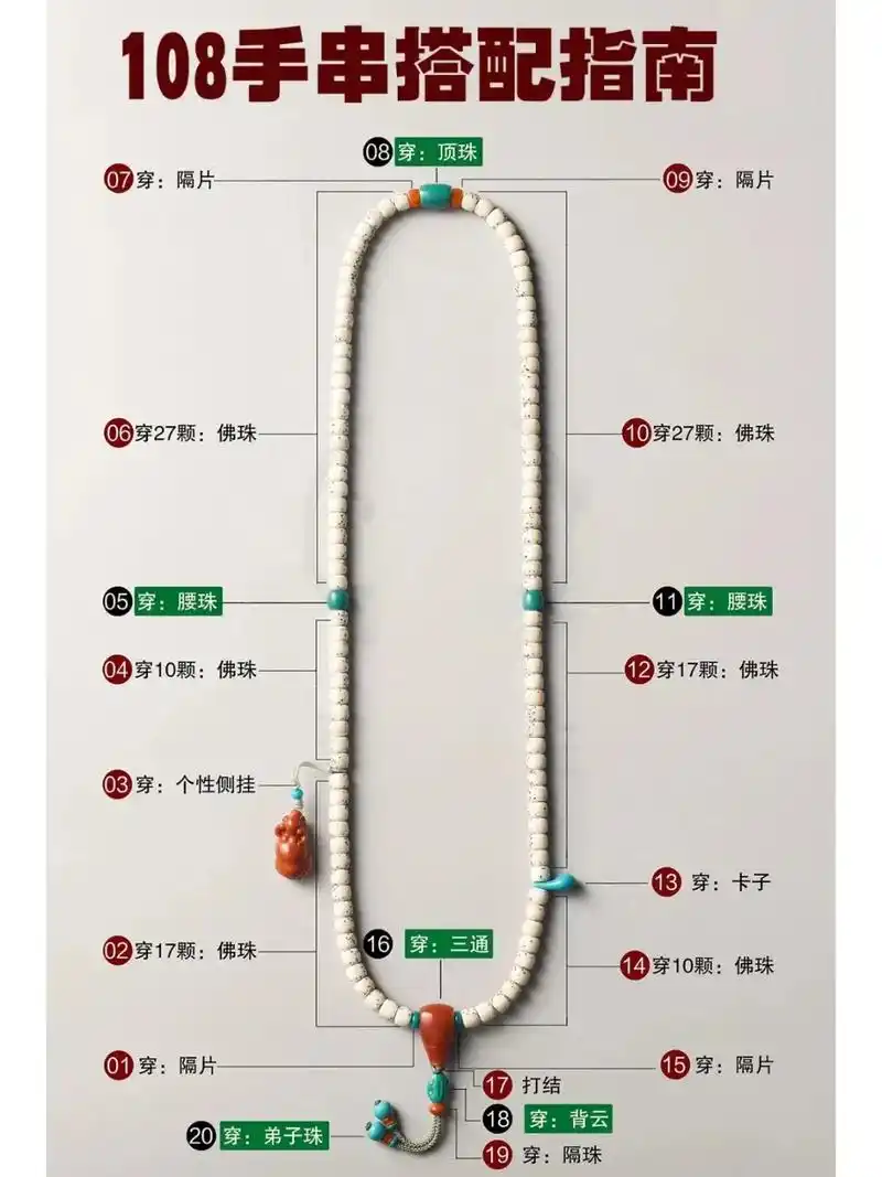 27颗佛珠配饰详解图 - 抖音