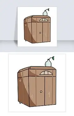 卡通鞋柜免抠元素|鞋柜家具卡通插画