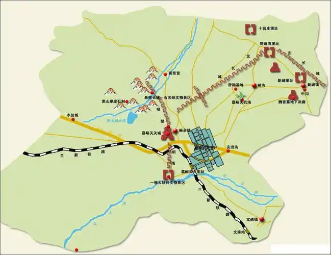 33地图 中国地图 甘肃省 嘉峪关市  嘉峪关市是一个新兴的工业城市,其
