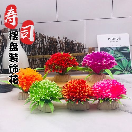 酒店菜品冷餐摆盘装饰花草意境盘饰套餐刺身拼盘创意盘头点缀小花