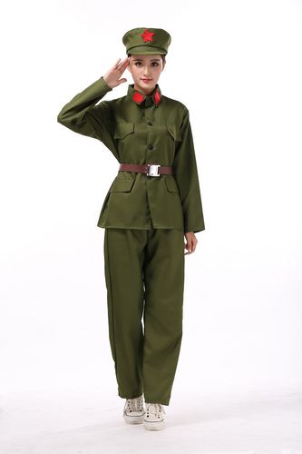 70年代服装军65式装70年代八路军老红军/80年代表演摄影服 绿色女款