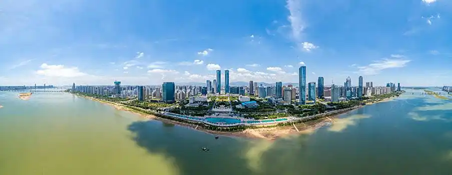 江西南昌红谷滩全景航拍