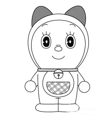 a梦适合小朋友画的叮当猫简笔画图片_叮当猫机器猫的妹妹哆啦美|ドラ