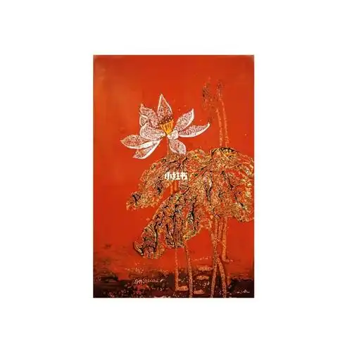 漆画荷花小品蛋壳镶嵌教程