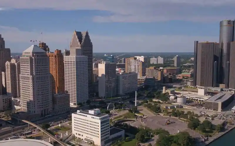 【航拍】美国密歇根州最大的城市——底特律 detroit-旅游视频-搜狐