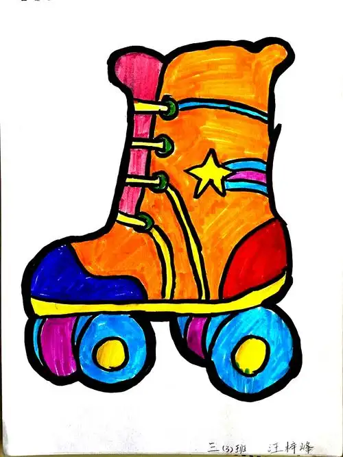 三年级美术空中课堂《画自己的鞋子》优秀作业展示