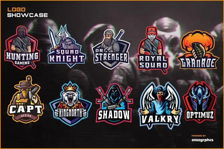 高品质的fps射击游戏电子竞技战队图标头像logo标志设计模板大集合