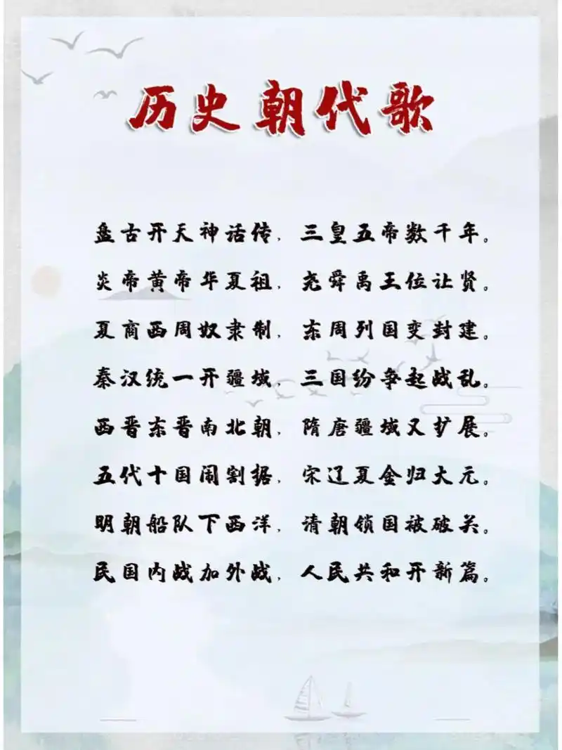 92历史朝代歌,了解中国历史朝代顺序.