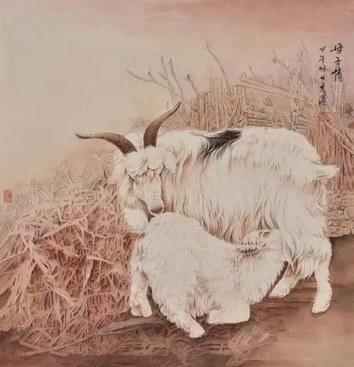 中国美术家协会会员张秀萍工笔羊欣赏