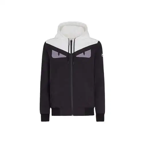 香港直发fendi芬迪男士外套黑白拼色简约休闲时尚夹克