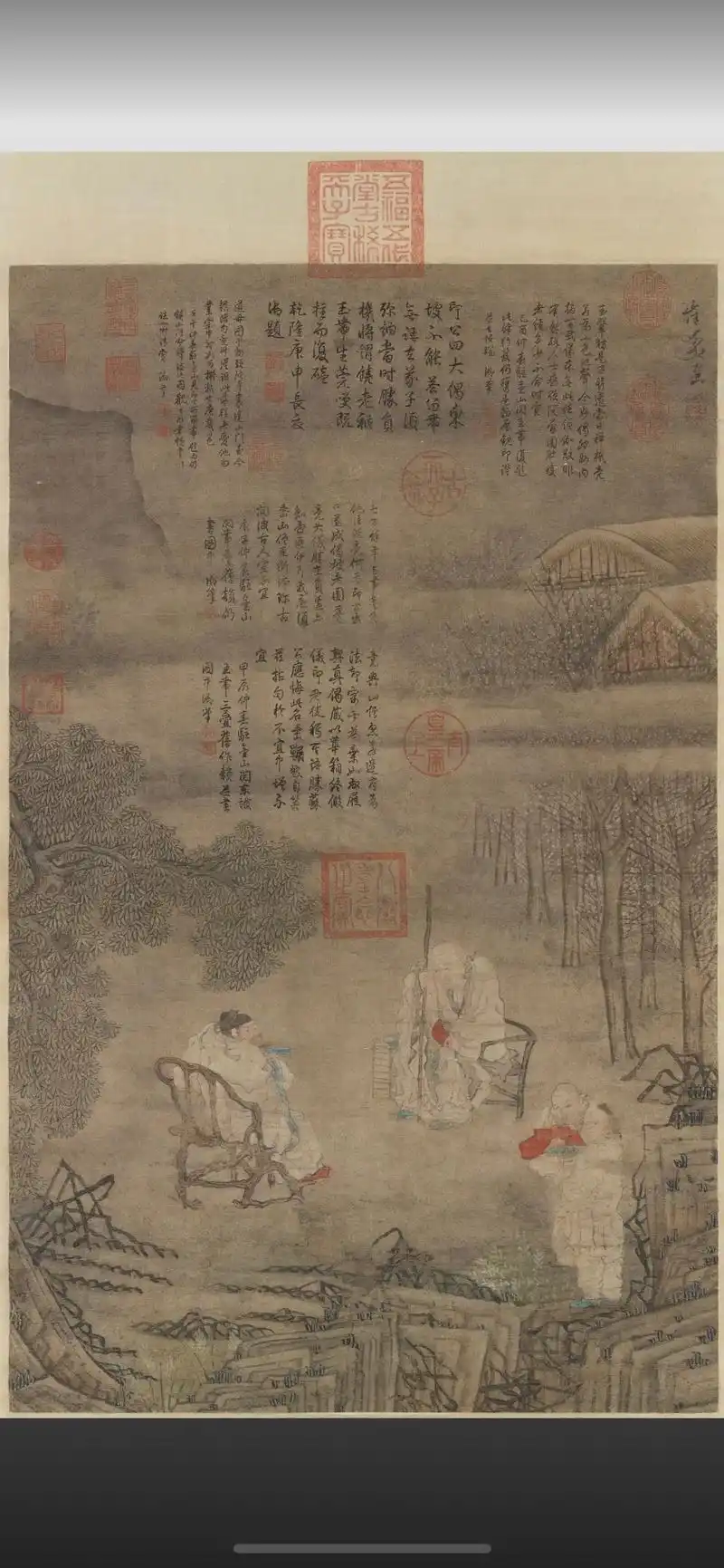 苏轼留带图 明 崔子忠.绘苏轼与僧人参廖子的故事. 寒林烟霭 - 抖音