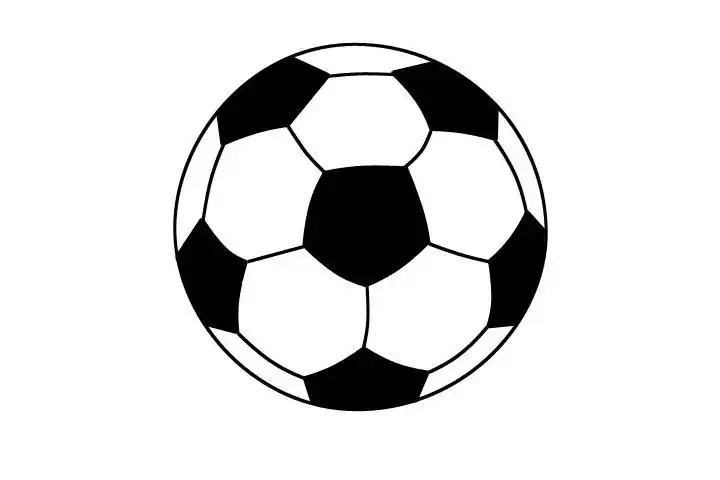 很适合刚学画简笔画的小朋友画的足球简笔画,喜欢这个可爱足球简笔画