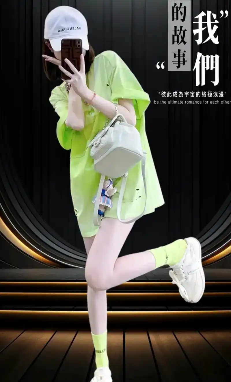 小清新风格中长款t恤