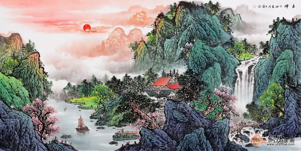 实力派山水画家王宁作品中的奇山异水