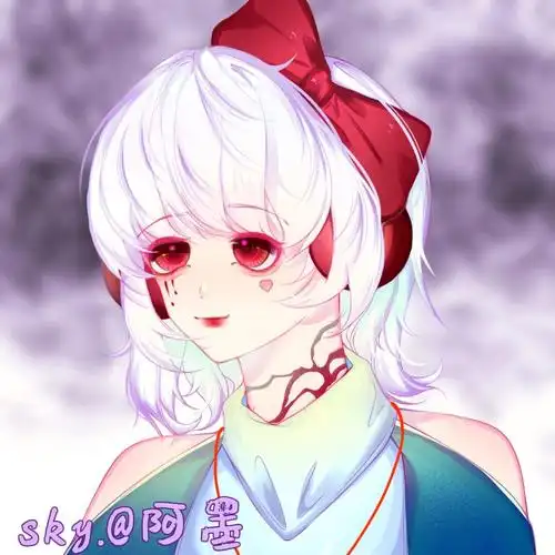 给自己画的光遇头像～#画画的日常  #光遇  #光遇红蝴蝶结  #约稿