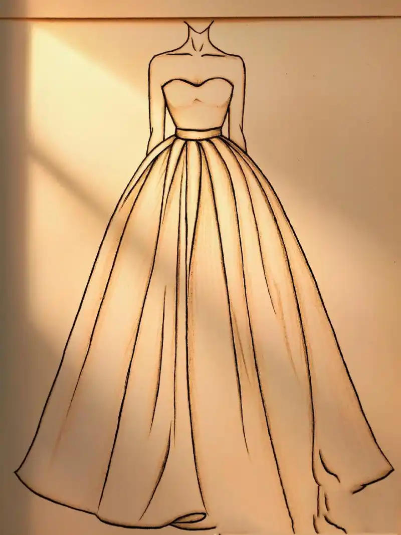 请大数据推给想自学画画的宝们 婚纱礼服简笔画74绘画过程74假期