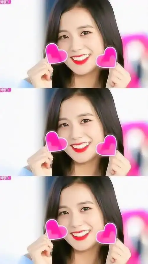 金智秀jisoo,欧尼笑起来连嘴型都是爱心的形状!