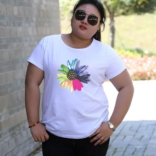 大码显瘦 200斤_加肥加大码女t恤短袖纯棉胖mm200斤宽松打底衫胖子遮